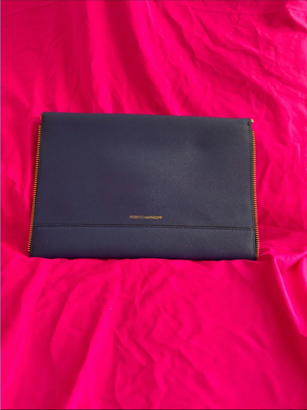Rebecca Minkoff Black Envelope Clutch with Gold Trim